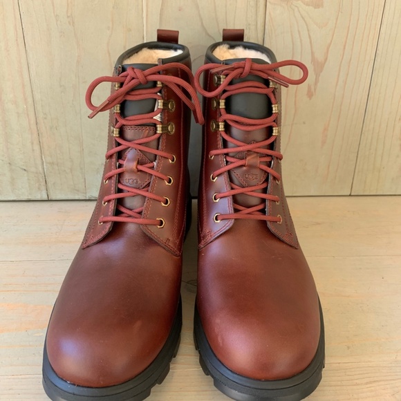 UGG KIRKSON BROWN  WATERPROOF LEATHER/ SHEEPWOOL BOOTS, MEN US  14 NIB - Picture 2 of 7